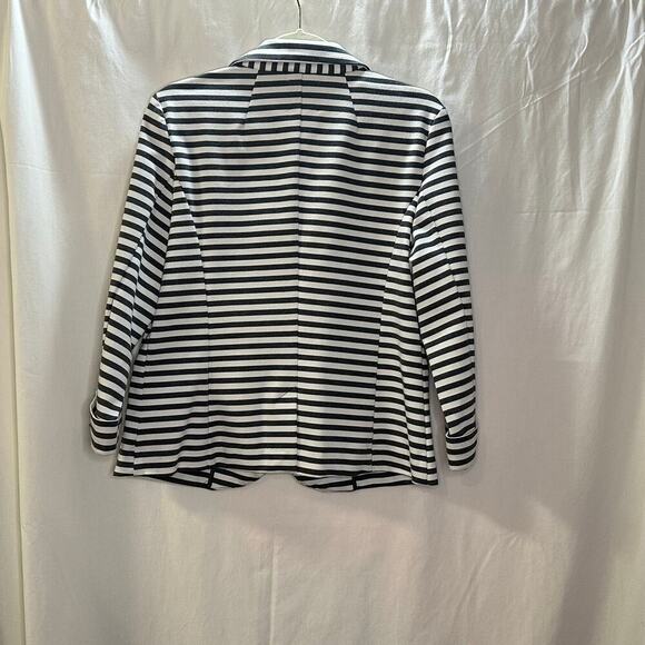 Catherine Malandrino Black & White Striped Blazer - Size L - Picture 2 of 4